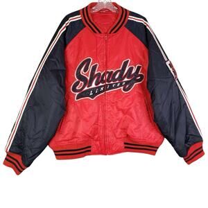 Shady Limited Vtg 8 Mile Bomber Jacket 2XL Full Zip Red Y2K Rap Hiphop Coat